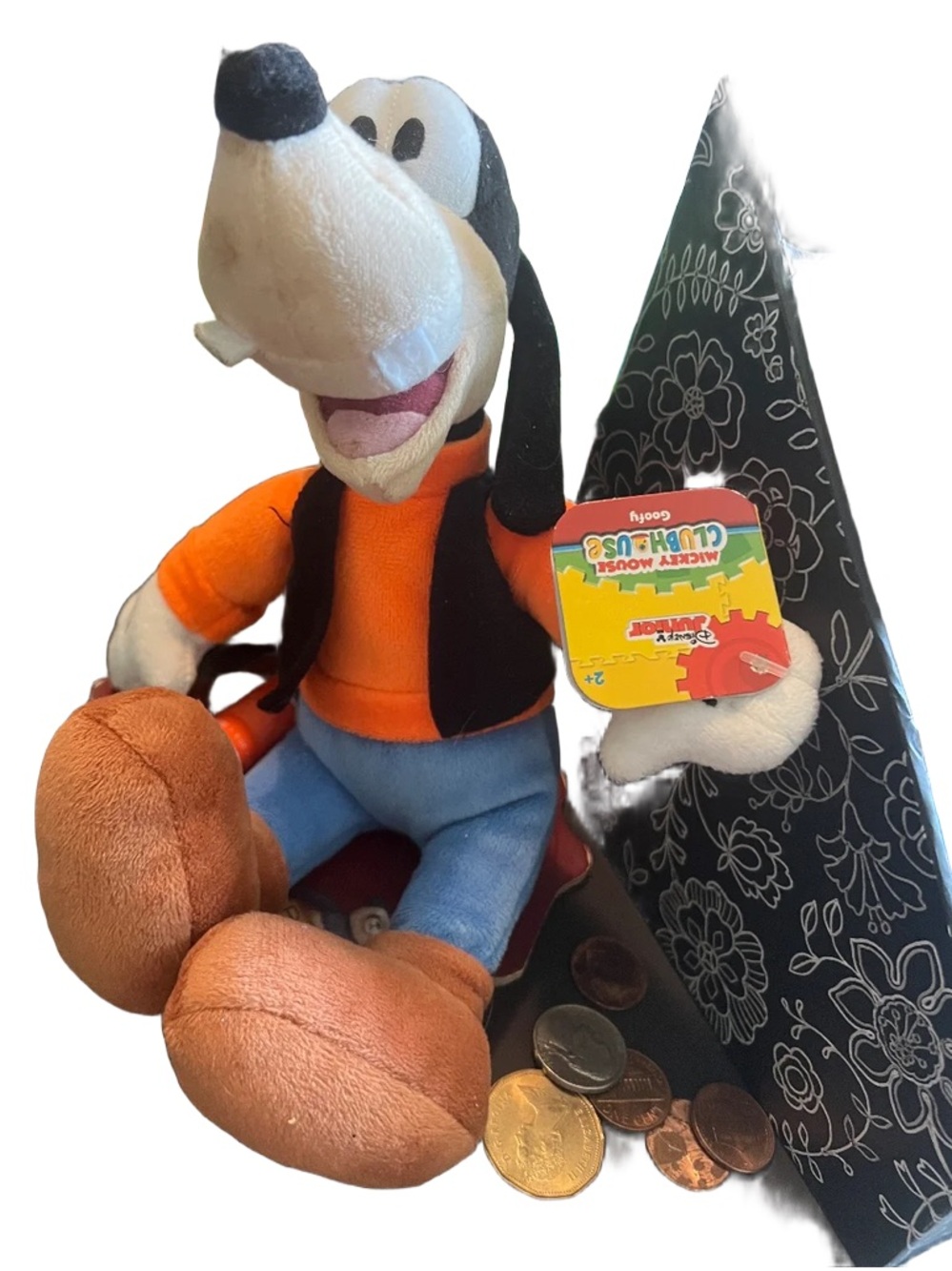 Disney Goofy Plush in Orange Shirt with Blue Pants